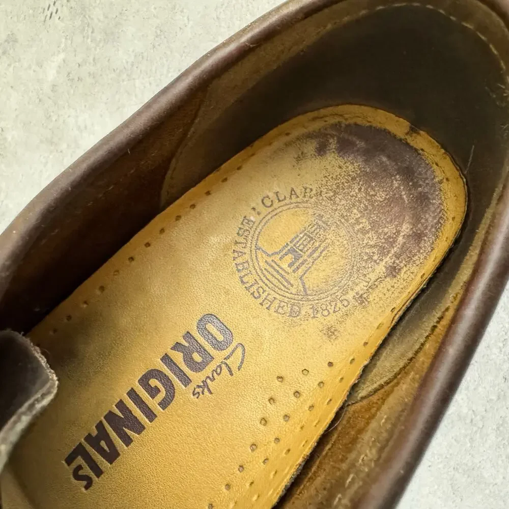 Clarks Originals Wallabee Shoes Mens Size 8 M Beeswax Brown Leather Lace Up